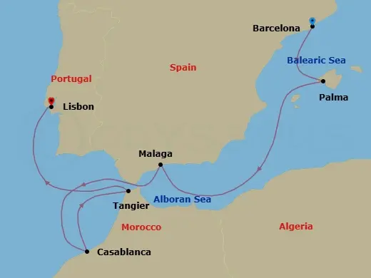 Itinerary schematic diagram