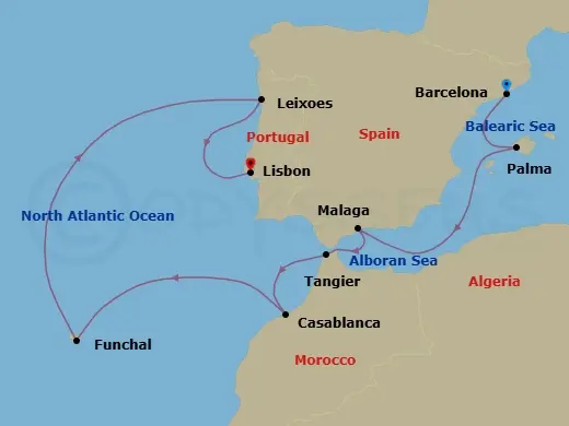 Itinerary schematic diagram