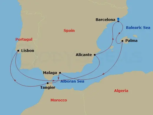 Itinerary schematic diagram