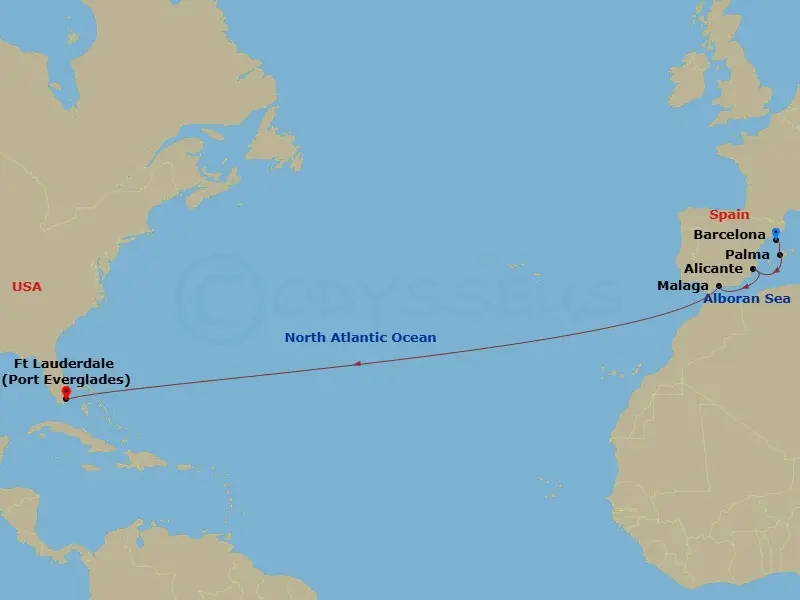 Itinerary schematic diagram