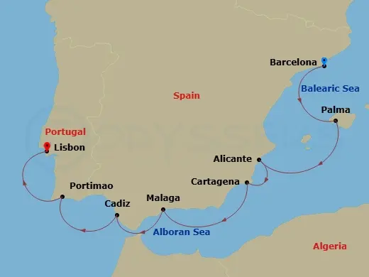 Itinerary schematic diagram