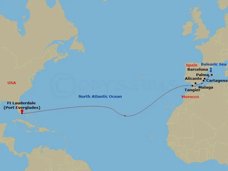 Itinerary schematic diagram
