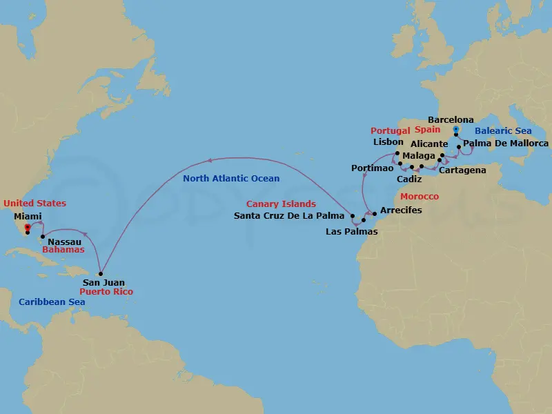 Itinerary schematic diagram
