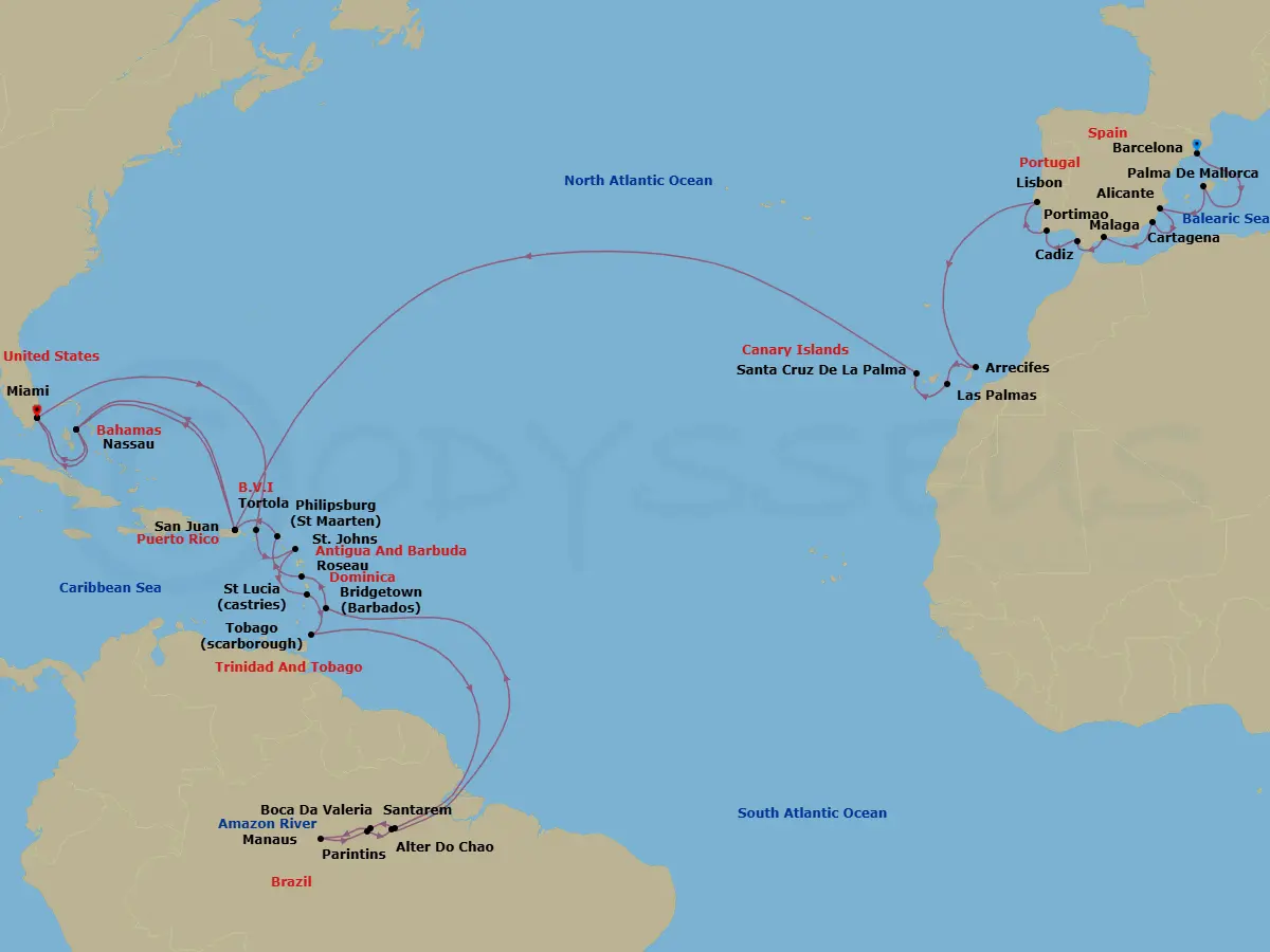 Itinerary schematic diagram