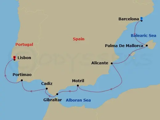 Itinerary schematic diagram
