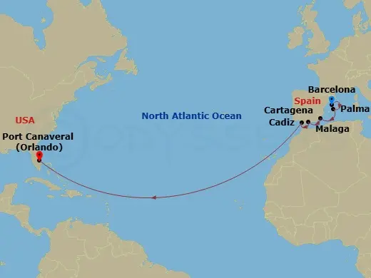 Itinerary schematic diagram