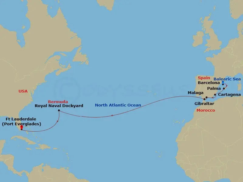 Itinerary schematic diagram