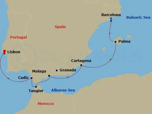 Itinerary schematic diagram