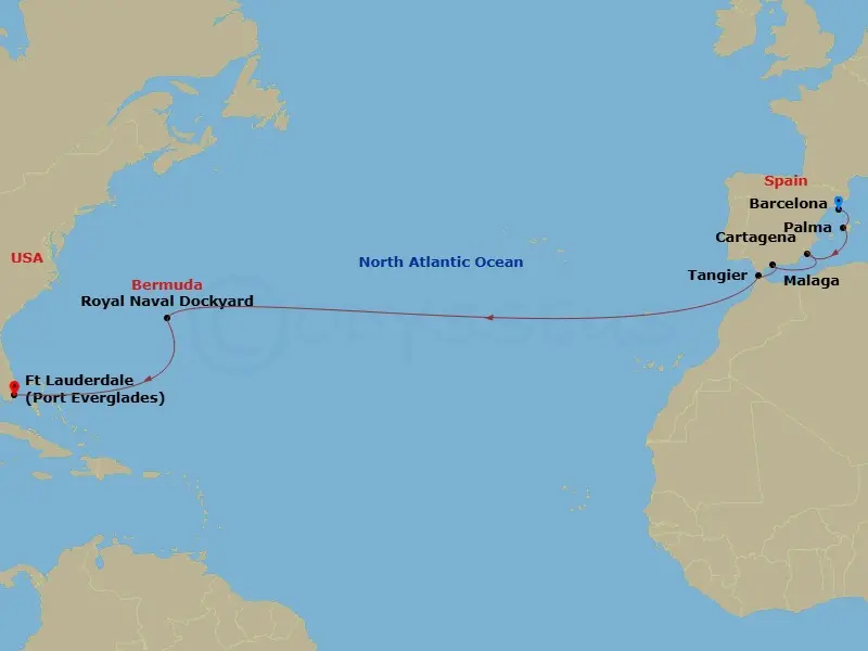 Itinerary schematic diagram