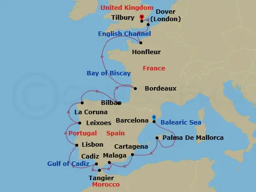 Itinerary schematic diagram