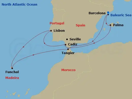 Itinerary schematic diagram