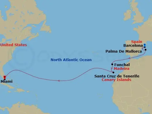 Itinerary schematic diagram