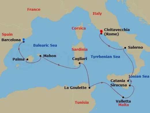 Itinerary schematic diagram
