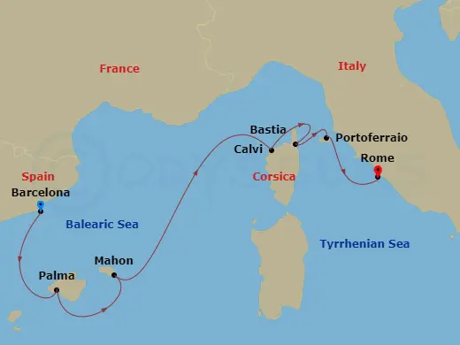 Itinerary schematic diagram