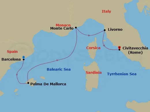 Itinerary schematic diagram