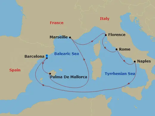 Itinerary schematic diagram