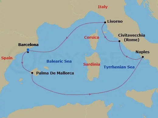 Itinerary schematic diagram