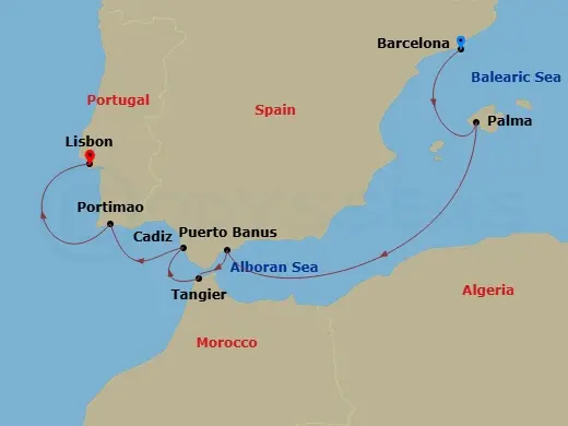 Itinerary schematic diagram