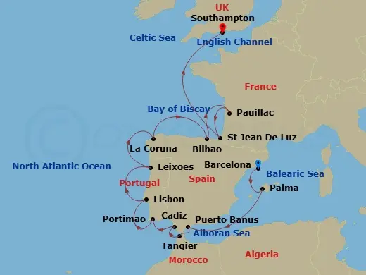 Itinerary schematic diagram