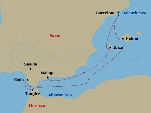 Itinerary schematic diagram