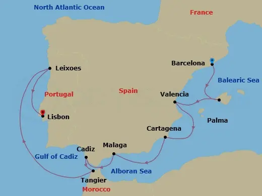 Itinerary schematic diagram
