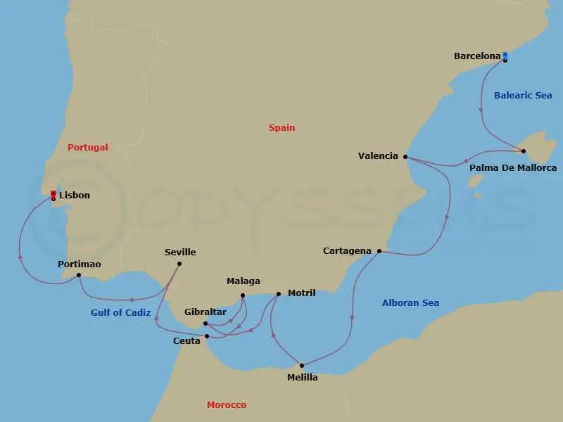 Itinerary schematic diagram
