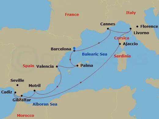 Itinerary schematic diagram