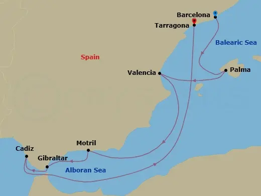 Itinerary schematic diagram