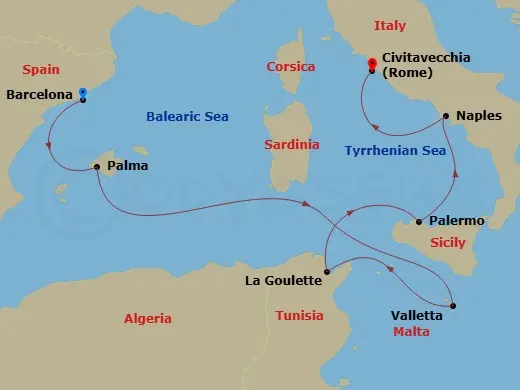 Itinerary schematic diagram