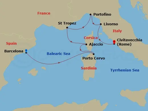 Itinerary schematic diagram