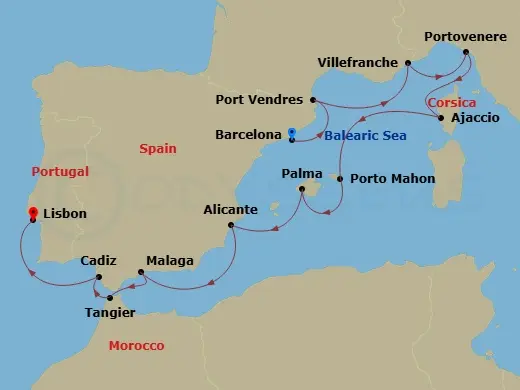 Itinerary schematic diagram