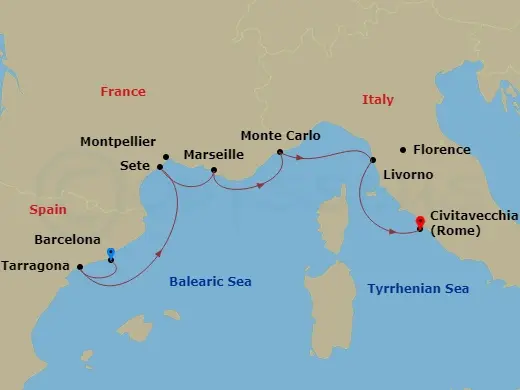 Itinerary schematic diagram