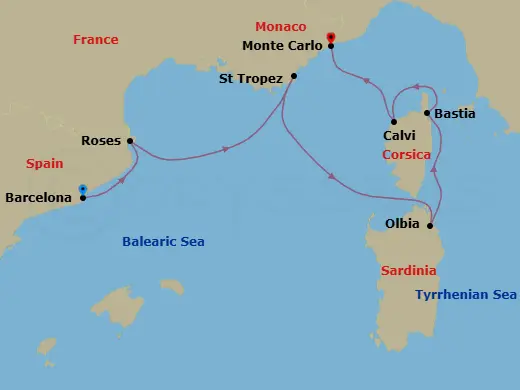 Itinerary schematic diagram