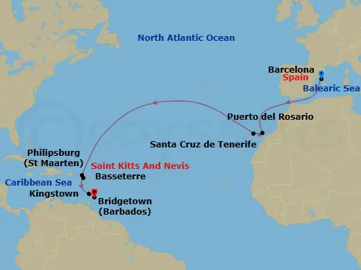 Itinerary schematic diagram