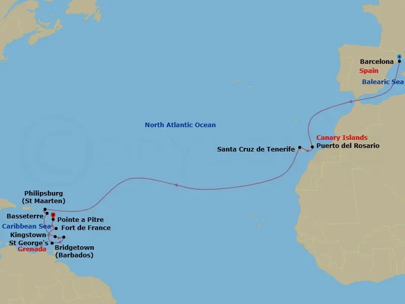 Itinerary schematic diagram