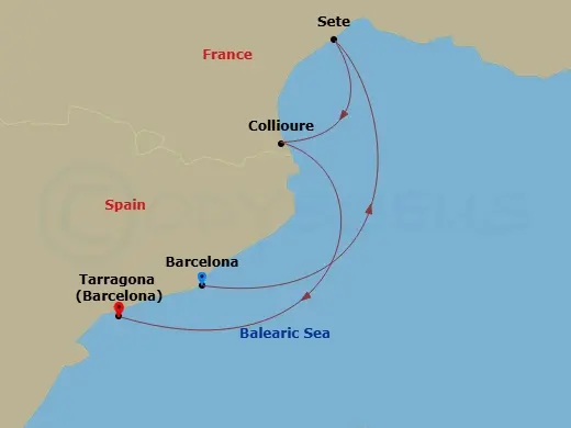 Itinerary schematic diagram