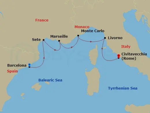 Itinerary schematic diagram