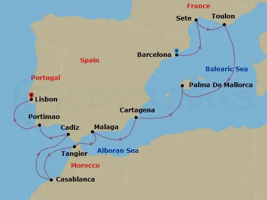 Itinerary schematic diagram