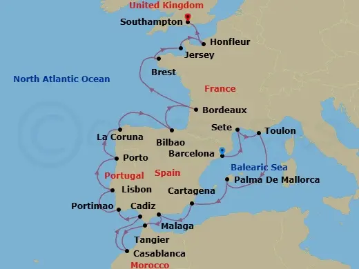 Itinerary schematic diagram