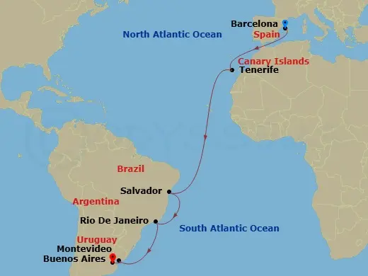 Itinerary schematic diagram