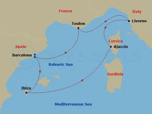 Itinerary schematic diagram
