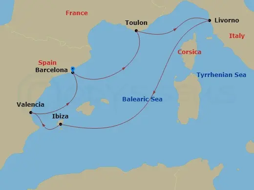 Itinerary schematic diagram