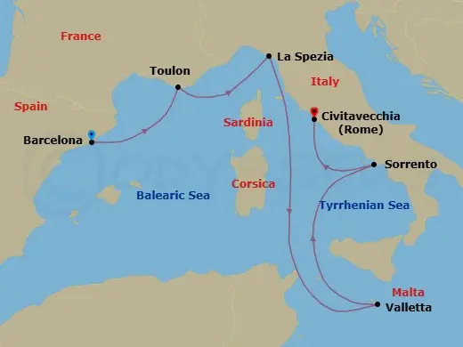 Itinerary schematic diagram