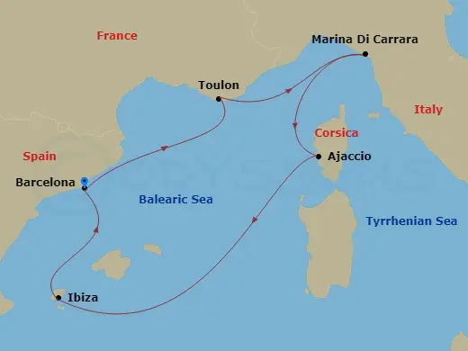 Itinerary schematic diagram