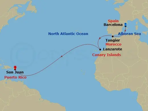 Itinerary schematic diagram