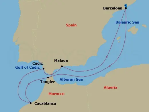 Itinerary schematic diagram