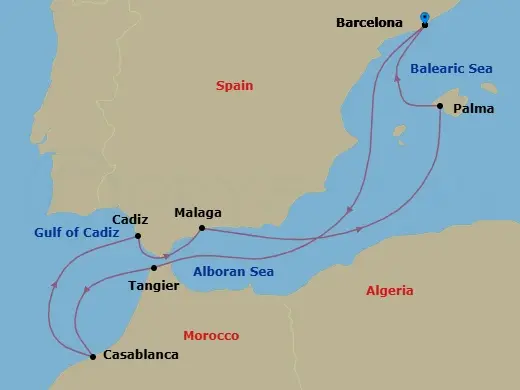 Itinerary schematic diagram