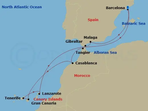 Itinerary schematic diagram