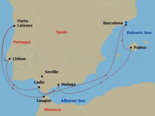 Itinerary schematic diagram