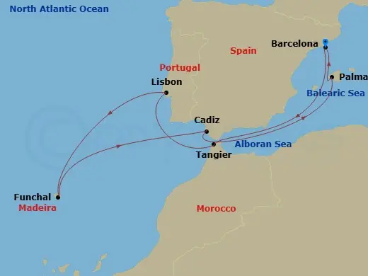 Itinerary schematic diagram